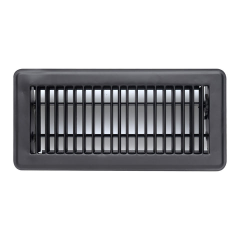 Fits 4x10 and 10x4 Duct Opening | Floor Register with Louvered Design by Handua | Heavy Duty Walkable Design with Damper | Floor Vent Grille | Easy to Adjust Air Supply Lever | Black