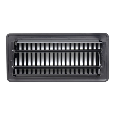 Fits 4x10 and 10x4 Duct Opening | Floor Register with Louvered Design by Handua | Heavy Duty Walkable Design with Damper | Floor Vent Grille | Easy to Adjust Air Supply Lever | Black