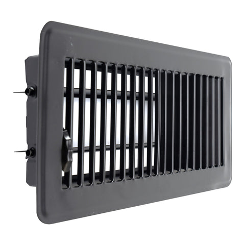 Fits 4x10 and 10x4 Duct Opening | Floor Register with Louvered Design by Handua | Heavy Duty Walkable Design with Damper | Floor Vent Grille | Easy to Adjust Air Supply Lever | Black