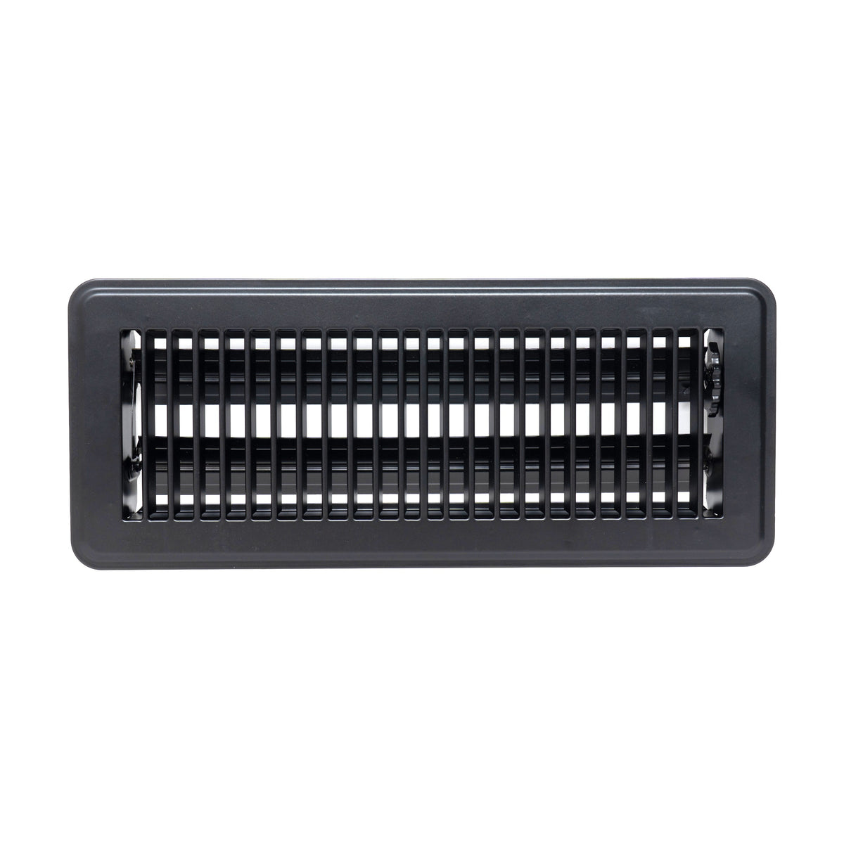 4"x12" Black Steel Floor Register, Walkable Heavy-Duty Louvered Vent Cover with Damper