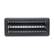 4 x 12-inch Black Steel floor supply register, front view