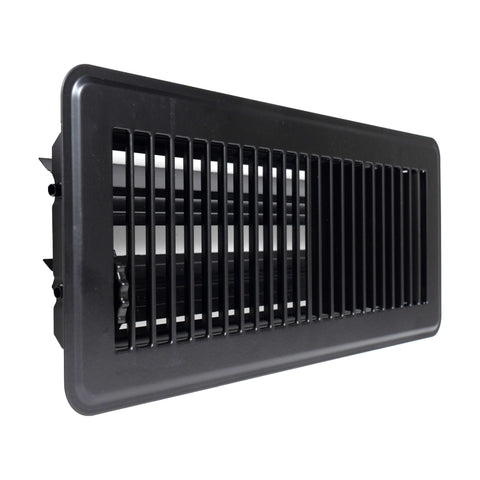 Fits 4x12 and 12x4 Duct Opening | Floor Register with Louvered Design by Handua | Heavy Duty Walkable Design with Damper | Floor Vent Grille | Easy to Adjust Air Supply Lever | Black