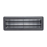 4"x14" Heavy Duty Steel Floor Register, Louvered Air Vent with Adjustable Damper | Black | Out. Dim.: 5-3/4"W X 15-3/4"H