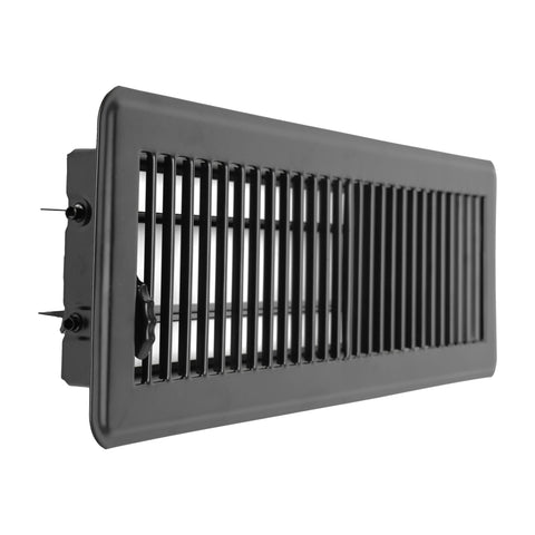 Fits 4x14 and 14x4 Duct Opening | Floor Register with Louvered Design by Handua | Heavy Duty Walkable Design with Damper | Floor Vent Grille | Easy to Adjust Air Supply Lever | Black