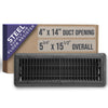 Handua HVAC Black Floor Register with Louvered Design | Heavy Duty Walkable Design with Damper| Multipack