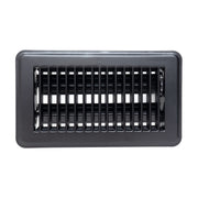4 x 8-inch Black Steel floor supply register, front view