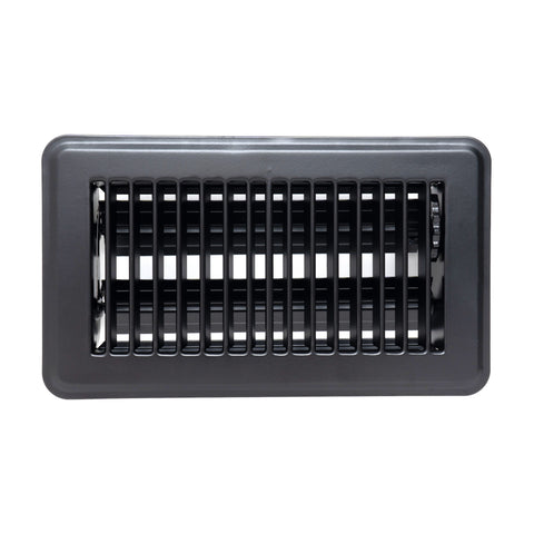 4 x 8-inch Black Steel floor supply register, front view