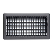 6 x 12-inch Black Steel floor supply register, front view