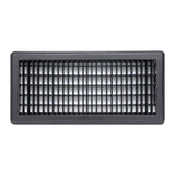 6"x14" Heavy Duty Steel Floor Register, Louvered Air Vent with Adjustable Damper | Black | Out. Dim.: 7-3/4"W X 15-3/4"H