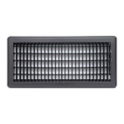 6 x 14-inch Black Steel floor supply register, front view