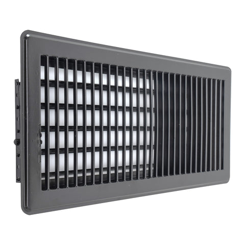 Fits 6x14 and 14x6 Duct Opening | Floor Register with Louvered Design by Handua | Heavy Duty Walkable Design with Damper | Floor Vent Grille | Easy to Adjust Air Supply Lever | Black