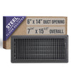 Handua HVAC Black Floor Register with Louvered Design | Heavy Duty Walkable Design with Damper| Multipack