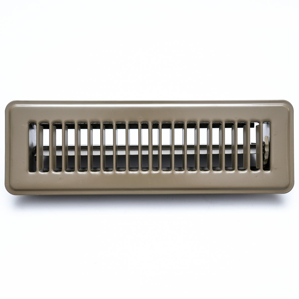 2"x10" Heavy Duty Steel Floor Register, Louvered Air Vent with Adjustable Damper | Brown | Out. Dim.: 11-1/2"W X 3-3/4"H