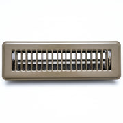2 x 10-inch Brown Steel floor supply register, front view