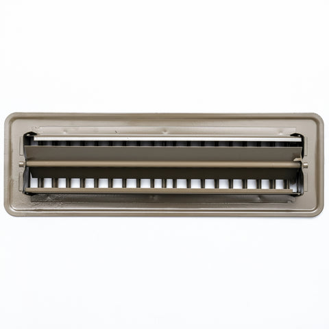 2"x10" Heavy Duty Steel Floor Register, Louvered Air Vent with Adjustable Damper | Brown | Out. Dim.: 11-1/2"W X 3-3/4"H