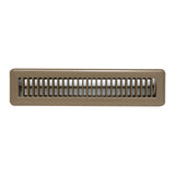 2"x14" Heavy Duty Steel Floor Register, Louvered Air Vent with Adjustable Damper | Brown | Out. Dim.: 15-1/2"W X 3-3/4"H