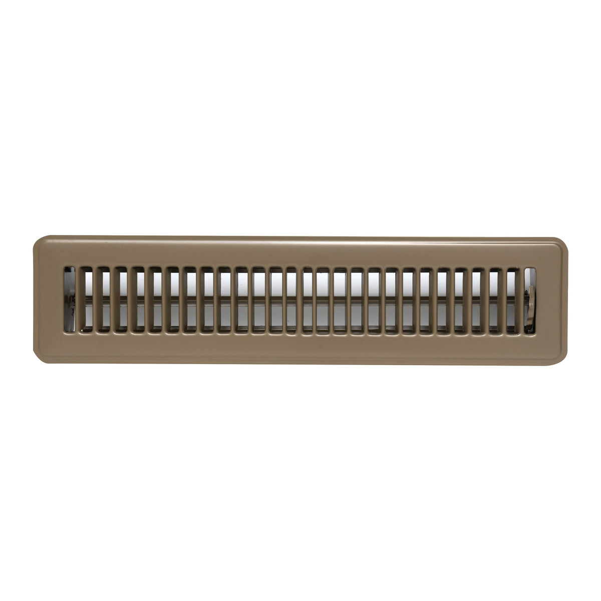 2"x14" Heavy Duty Steel Floor Register, Louvered Air Vent with Adjustable Damper | Brown | Out. Dim.: 15-1/2"W X 3-3/4"H