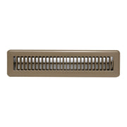 2 x 14-inch Brown Steel floor supply register, front view