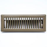3"x10" Heavy Duty Steel Floor Register, Louvered Air Vent with Adjustable Damper | Brown | Out. Dim.: 11-1/2"W X 4-3/4"H