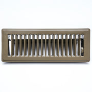 3 x 10-inch Brown Steel floor supply register, front view