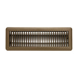 4"x14" Heavy Duty Steel Floor Register, Louvered Air Vent with Adjustable Damper | Brown | Out. Dim.: 15-1/2"W X 5-3/4"H