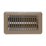 4"x8" Brown Steel Floor Register, Walkable Heavy-Duty Louvered Vent Cover with Damper