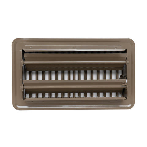 4"x8" Heavy Duty Steel Floor Register, Louvered Air Vent with Adjustable Damper | Brown | Out. Dim.: 5-1/2"W X 9-3/4"H