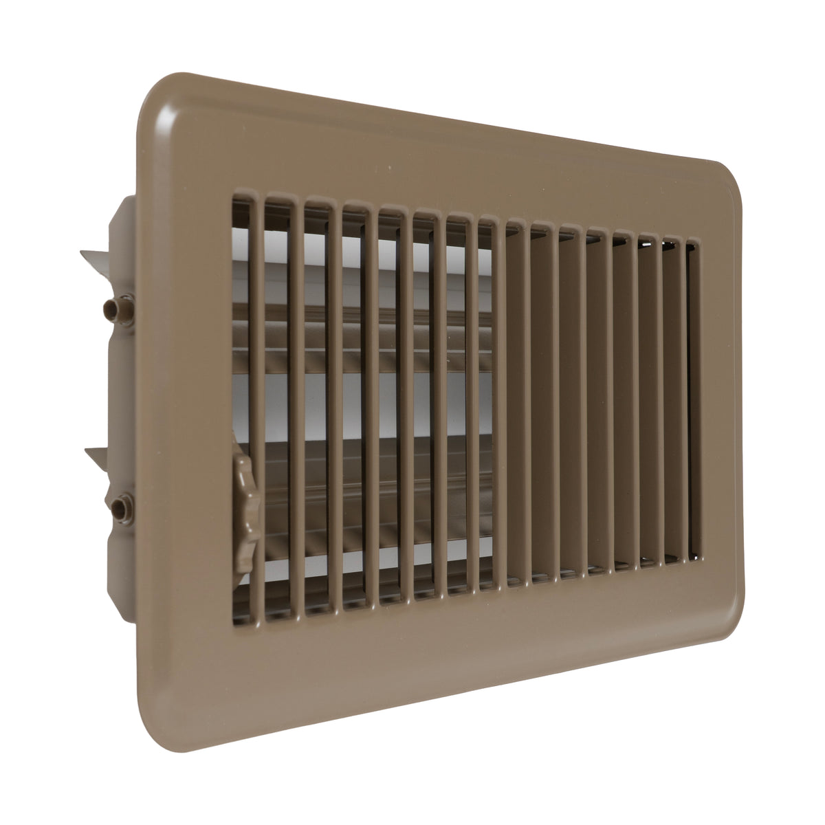 Fits 4x8 and 8x4 Duct Opening | Floor Register with Louvered Design by Handua | Heavy Duty Walkable Design with Damper | Floor Vent Grille | Easy to Adjust Air Supply Lever | Brown