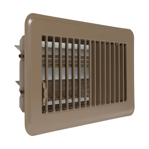 Fits 4x8 and 8x4 Duct Opening | Floor Register with Louvered Design by Handua | Heavy Duty Walkable Design with Damper | Floor Vent Grille | Easy to Adjust Air Supply Lever | Brown
