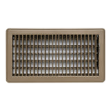 6"x12" Heavy Duty Steel Floor Register, Louvered Air Vent with Adjustable Damper | Brown | Out. Dim.: 13-1/2"W X 7-3/4"H