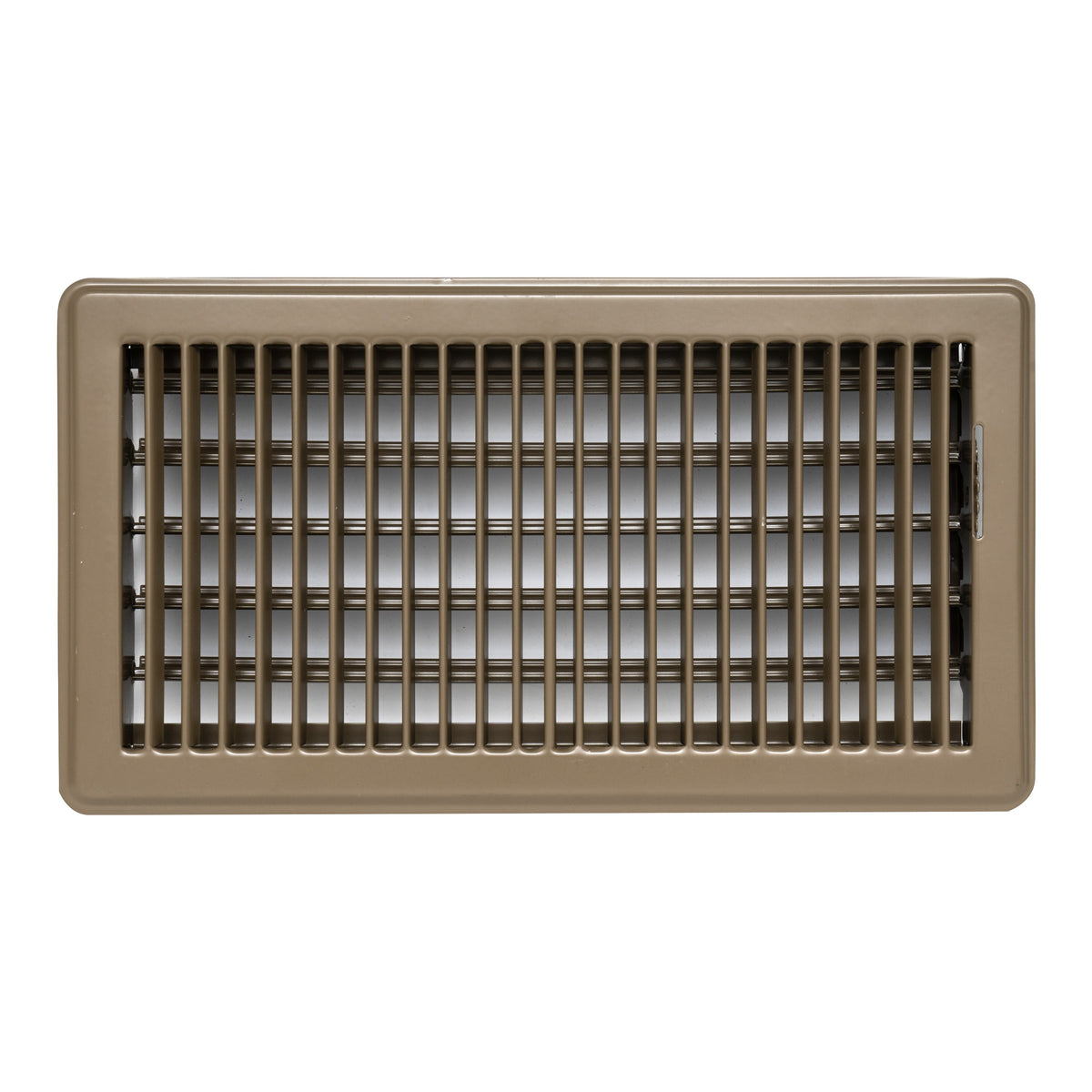 6"x12" Heavy Duty Steel Floor Register, Louvered Air Vent with Adjustable Damper | Brown | Out. Dim.: 13-1/2"W X 7-3/4"H