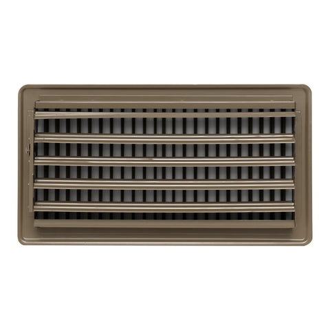 6" x 12" [Duct Opening]  Floor Register with Louvered Design | Heavy Duty Walkable Design with Damper | Floor Vent Grille | Easy to Adjust Air Supply lever | Brown | Outer Dimensions: 7.75" X 13.5"