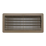 6"x14" Heavy Duty Steel Floor Register, Louvered Air Vent with Adjustable Damper | Brown | Out. Dim.: 15-1/2"W X 7-3/4"H