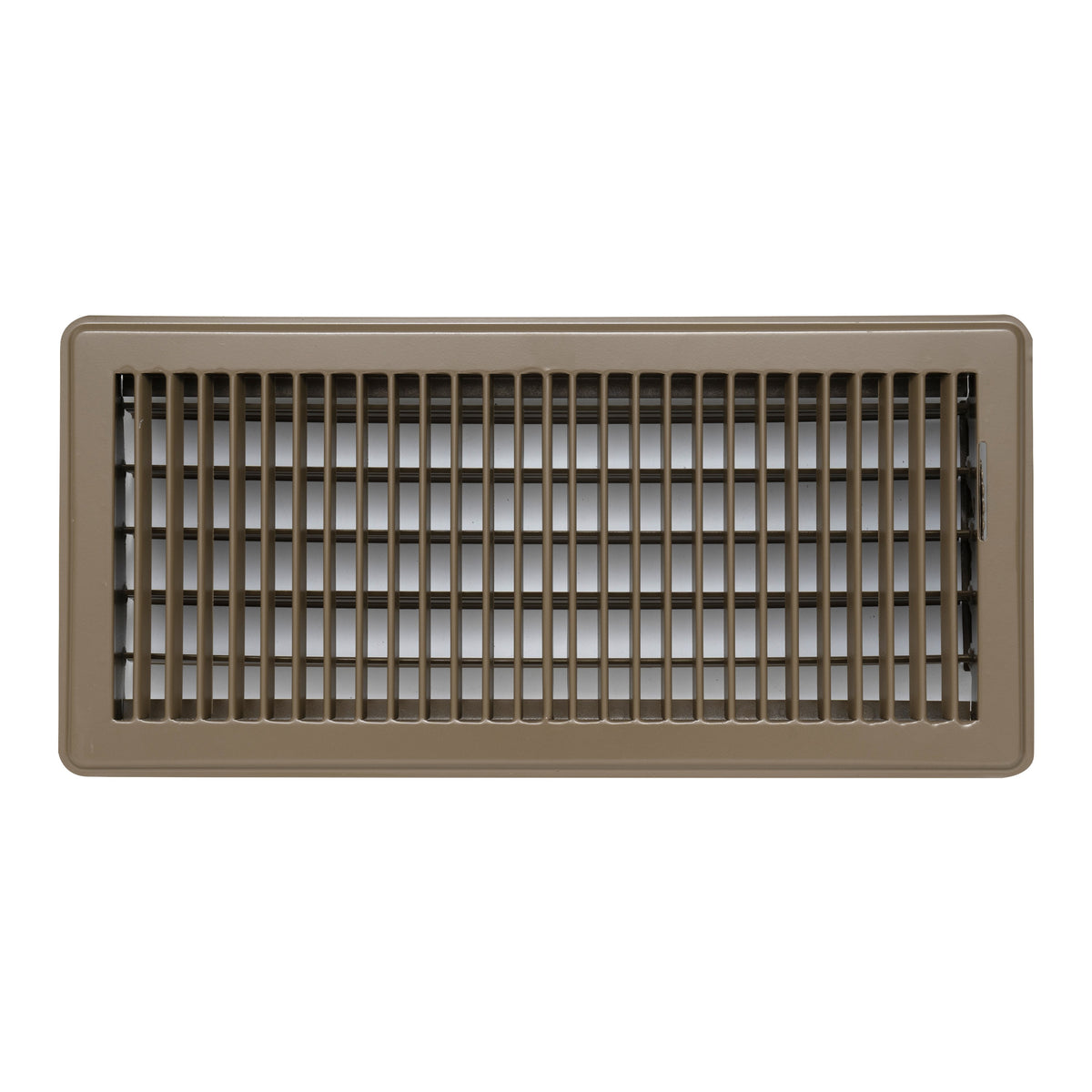 6"x14" Heavy Duty Steel Floor Register, Louvered Air Vent with Adjustable Damper | Brown | Out. Dim.: 15-1/2"W X 7-3/4"H