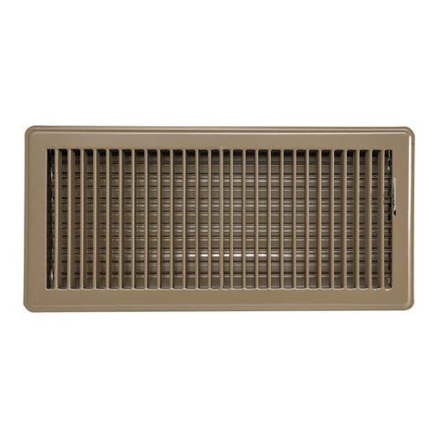 6" x 14"  [Duct Opening] Floor Register with Louvered Design | Heavy Duty Walkable Design with Damper | Floor Vent Grille | Easy to Adjust Air Supply lever | Brown | Outer Dimensions: 7.75" X 15.5"