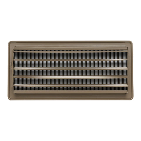 6" x 14"  [Duct Opening] Floor Register with Louvered Design | Heavy Duty Walkable Design with Damper | Floor Vent Grille | Easy to Adjust Air Supply lever | Brown | Outer Dimensions: 7.75" X 15.5"