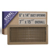 Handua HVAC Brown Floor Register with Louvered Design | Heavy Duty Walkable Design with Damper| Multipack