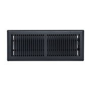 4 x 12-inch Matte Black Steel decorative floor register, front view