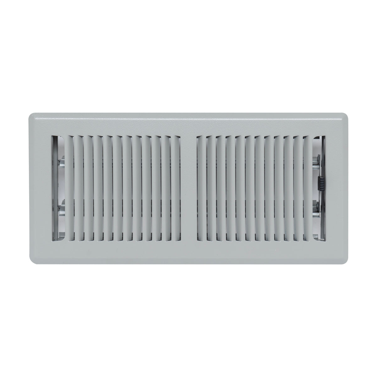 4"x10" Light Gray Steel Floor Register, Walkable Heavy-Duty Contemporary Louvered Vent Cover with Damper