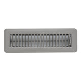 2"x10" Heavy Duty Steel Floor Register, Louvered Air Vent with Adjustable Damper | Gray | Out. Dim.: 3-3/4"W X 11-3/4"H