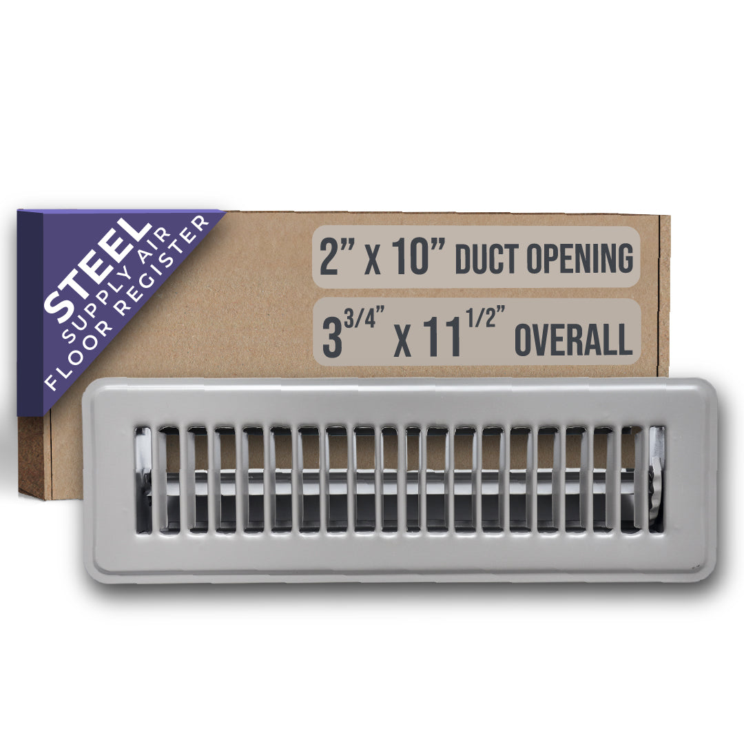 Handua HVAC Gray Floor Register with Louvered Design | Heavy Duty Walkable Design with Damper| Multipack