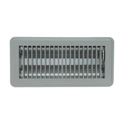 4 x 10-inch Gray Steel floor supply register, front view