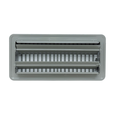 4"x10" Heavy Duty Steel Floor Register, Louvered Air Vent with Adjustable Damper | Gray | Out. Dim.: 5-3/4"W X 11-3/4"H
