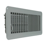 4"x10" Heavy Duty Steel Floor Register, Louvered Air Vent with Adjustable Damper | Gray | Out. Dim.: 5-3/4"W X 11-3/4"H
