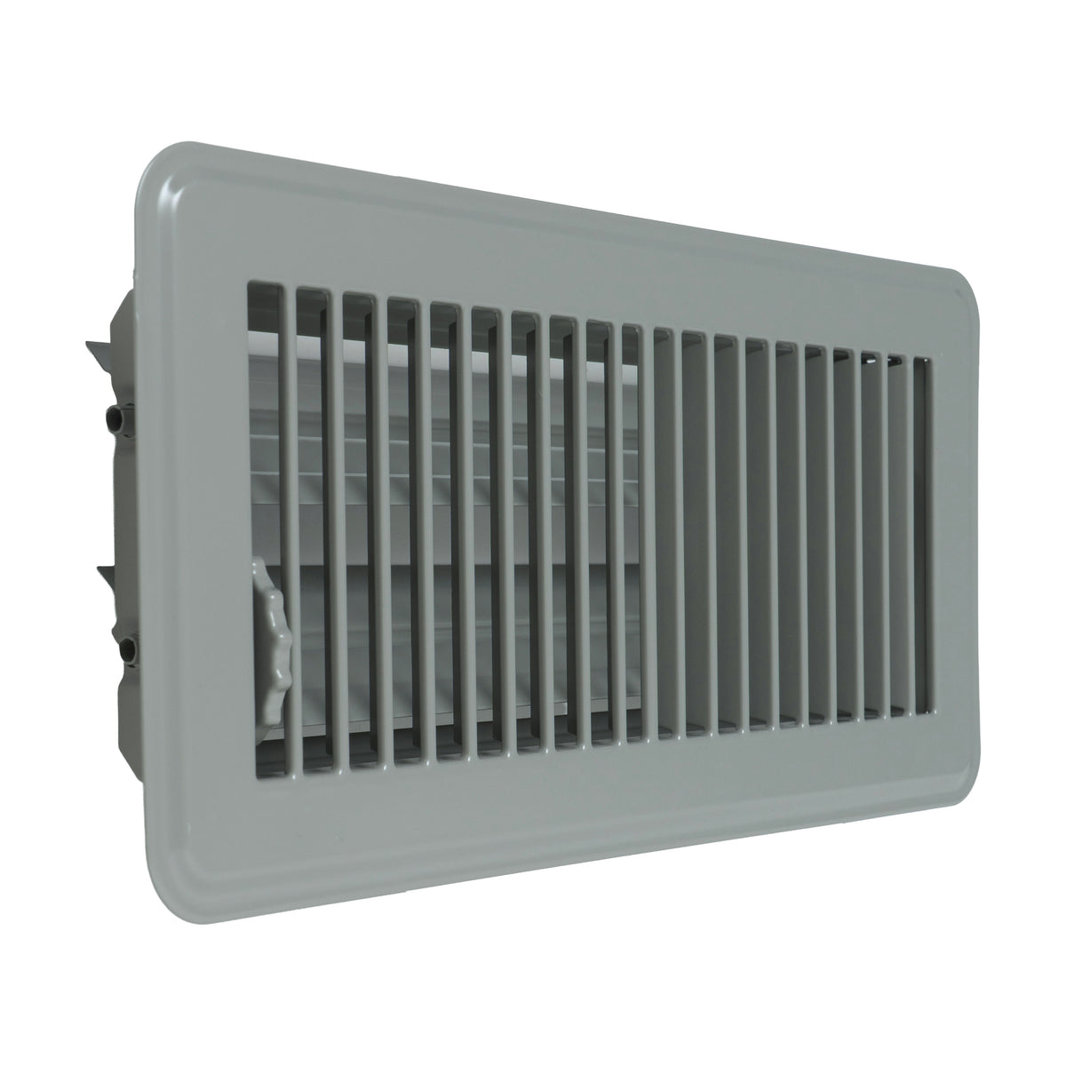 Fits 4x10 and 10x4 Duct Opening | Floor Register with Louvered Design by Handua | Heavy Duty Walkable Design with Damper | Floor Vent Grille | Easy to Adjust Air Supply Lever | Gray