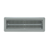 4x14 Gray Steel Floor Register, Walkable Heavy-Duty Louvered Vent Cover with Damper