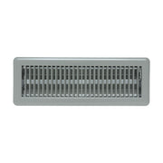 4 x 14-inch Gray Steel floor supply register, front view