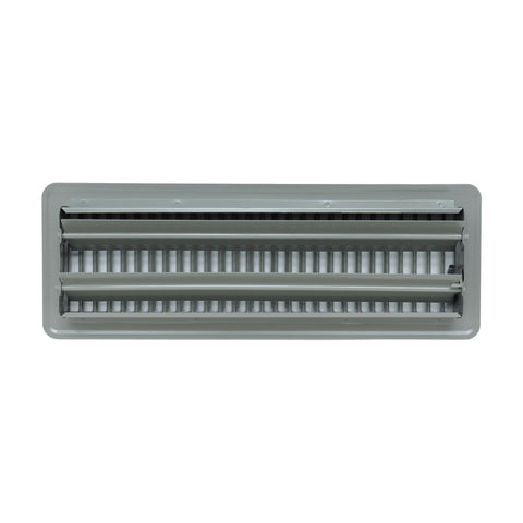 4"x14" Heavy Duty Steel Floor Register, Louvered Air Vent with Adjustable Damper | Gray | Out. Dim.: 5-3/4"W X 15-3/4"H
