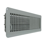 4"x14" Heavy Duty Steel Floor Register, Louvered Air Vent with Adjustable Damper | Gray | Out. Dim.: 5-3/4"W X 15-3/4"H