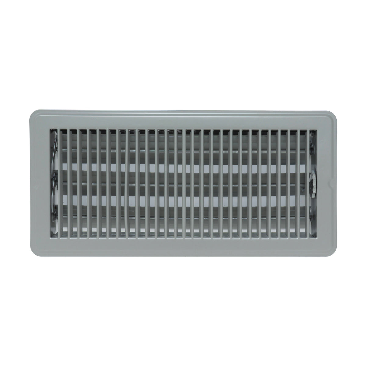 6"x14" Gray Steel Floor Register, Walkable Heavy-Duty Louvered Vent Cover with Damper